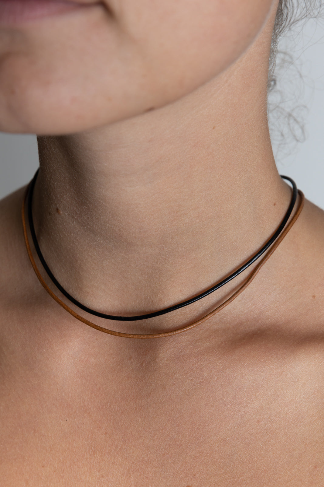 Leather Cord Necklace Black Braided 4 MM - Sizes 14